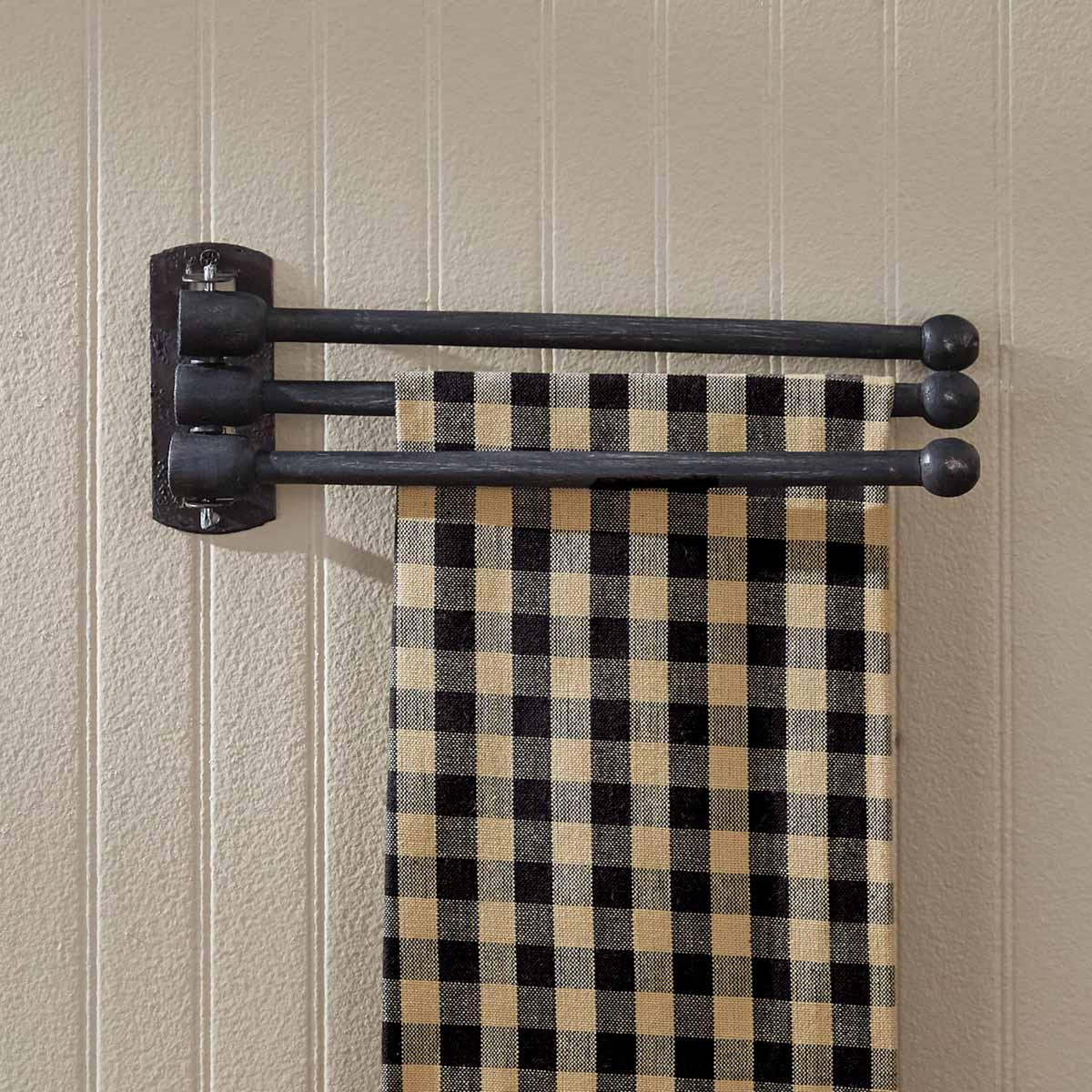3 Prong Wood Towel Rack Black Park Designs